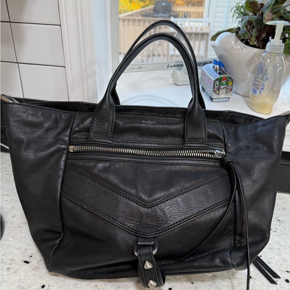 Botkier Black Leather Tote Bag - Picture 6 of 7